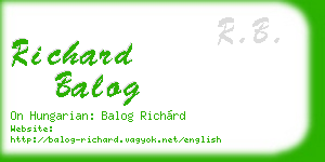 richard balog business card