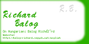 richard balog business card